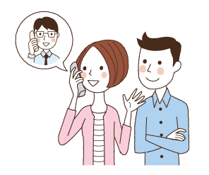 塾に電話をかけるお母さん